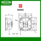 KDK High Pressure Industrial (reversible) Exhaust Model: 25GSC