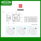 KDK High Pressure Industrial (reversible) Exhaust Model: 35GSC