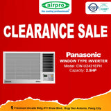 UNTIL SUPPLIES LAST!!! PANASONIC STANDARD INVERTER Window Type 2.5HP / CW-U2421EPH (Cash/ Straight payment)