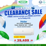 UNTIL SUPPLIES LAST!!! HAIER UV COOL CONNECT PRO 2.0HP SPLIT TYPE INVERTER HSU-19QSV32 -W (supply & installation)