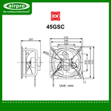 KDK High Pressure Industrial (reversible) Exhaust Model: 45GSC