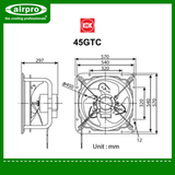 KDK High Pressure Industrial (reversible) Exhaust Model: 45GTC