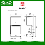 KDK Hand Dryer (Eco Dry) Model: T09AC (with pan)
