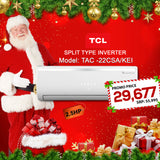 TCL ELITE SERIES 2.5HP SPLIT TYPE  INVERTER TAC-22CSA/KEI (UNIT ONLY)