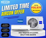 UNTIL SUPPLIES LAST!!! HAIER UV COOL CONNECT PRO 2.0HP SPLIT TYPE INVERTER HSU-19QSV32 -W (UNIT ONLY-CASH PAYMENT)