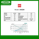 KDK Ceiling Mount Ventilating Fan (Cassette Type/ Sirroco Fan) Model: 24CDH