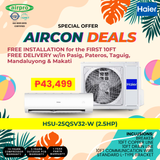 PROMO!! HAIER UV COOL CONNECT PRO 2.5HP HSU-25QSV32-W (Supply & Installation)