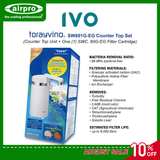 IVO Torayvino Water Purifier SW801G-EG (Counter Top Set ) - CASH PAYMENT