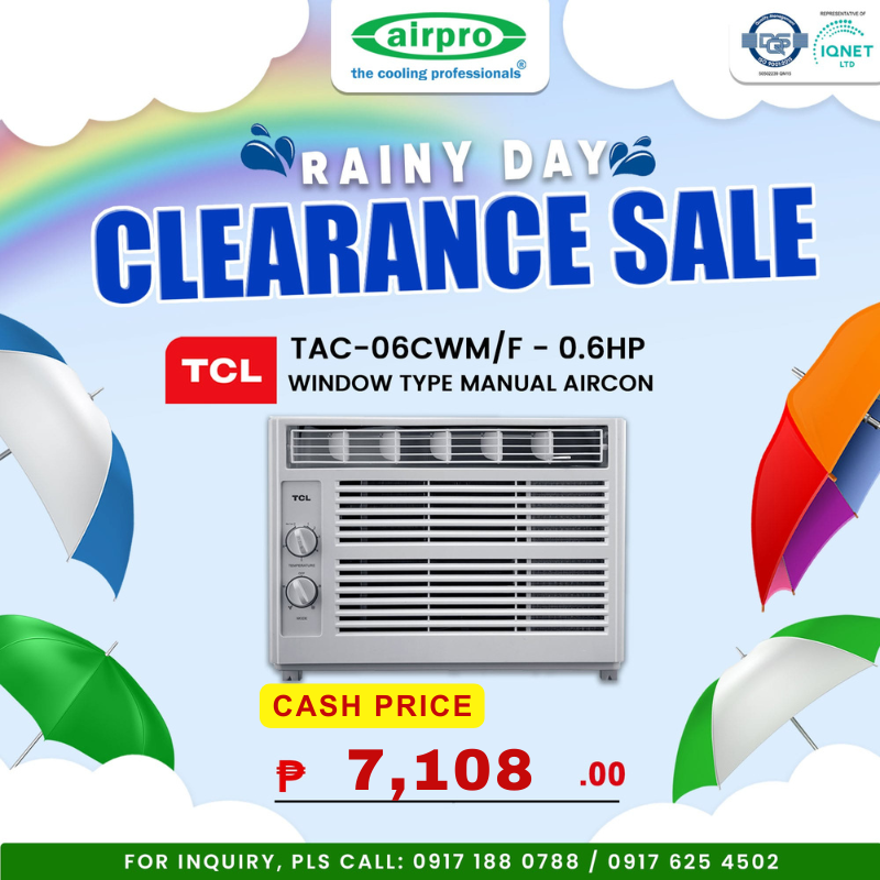 TCL 0.6HP Window Type Manual TAC-06CWM/F (CASH/ STRAIGHT PAYMENT)
