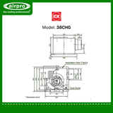 KDK Ceiling Mount Ventilating Fan (Cassette Type/ Sirroco Fan) Model: 38CHG