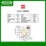 KDK Ceiling Mount Ventilating Fan (Cassette Type/ Sirroco Fan) Model: 38CHG