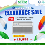 TCL 1.0 HP WINDOW TYPE INVERTER TAC-09CWI/UJE - CASH PAYMENT