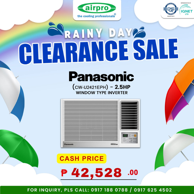 PANASONIC STANDARD INVERTER Window Type 2.5HP / CW-U2421EPH (CASH PAYMENT)