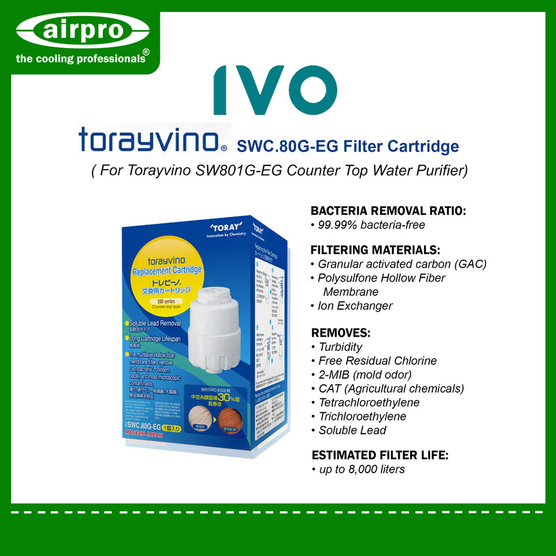 IVO Torayvino SWC.80G-EG (Counter Top Refill Cartridge) - CASH PAYMENT