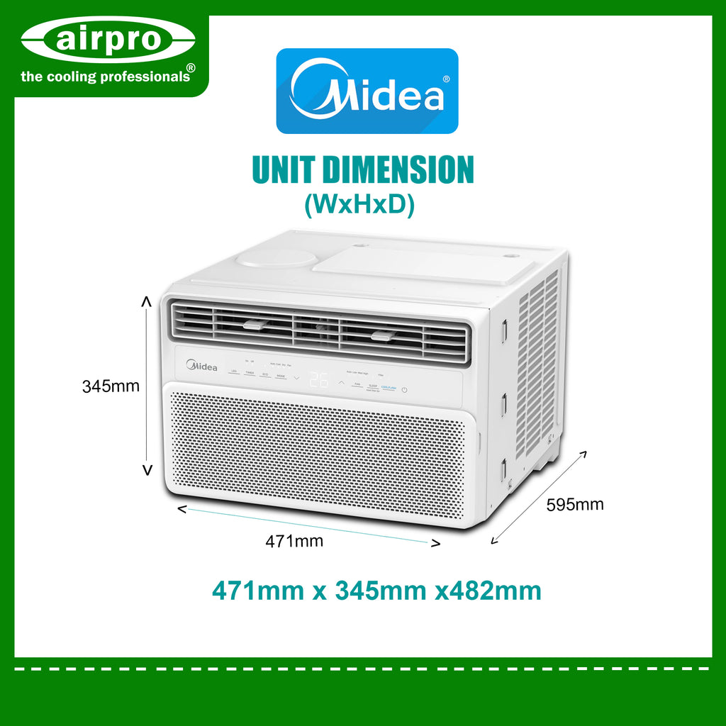 Compact Inside Ac Midea Qube Compact Inverter Window Type Air-Conditioner 1.5HP - MWWA-1 ...