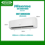 PROMO! HISENSE 1.5 HP SPLIT TYPE INVERTER AS-12TR5R (Supply & Installation)