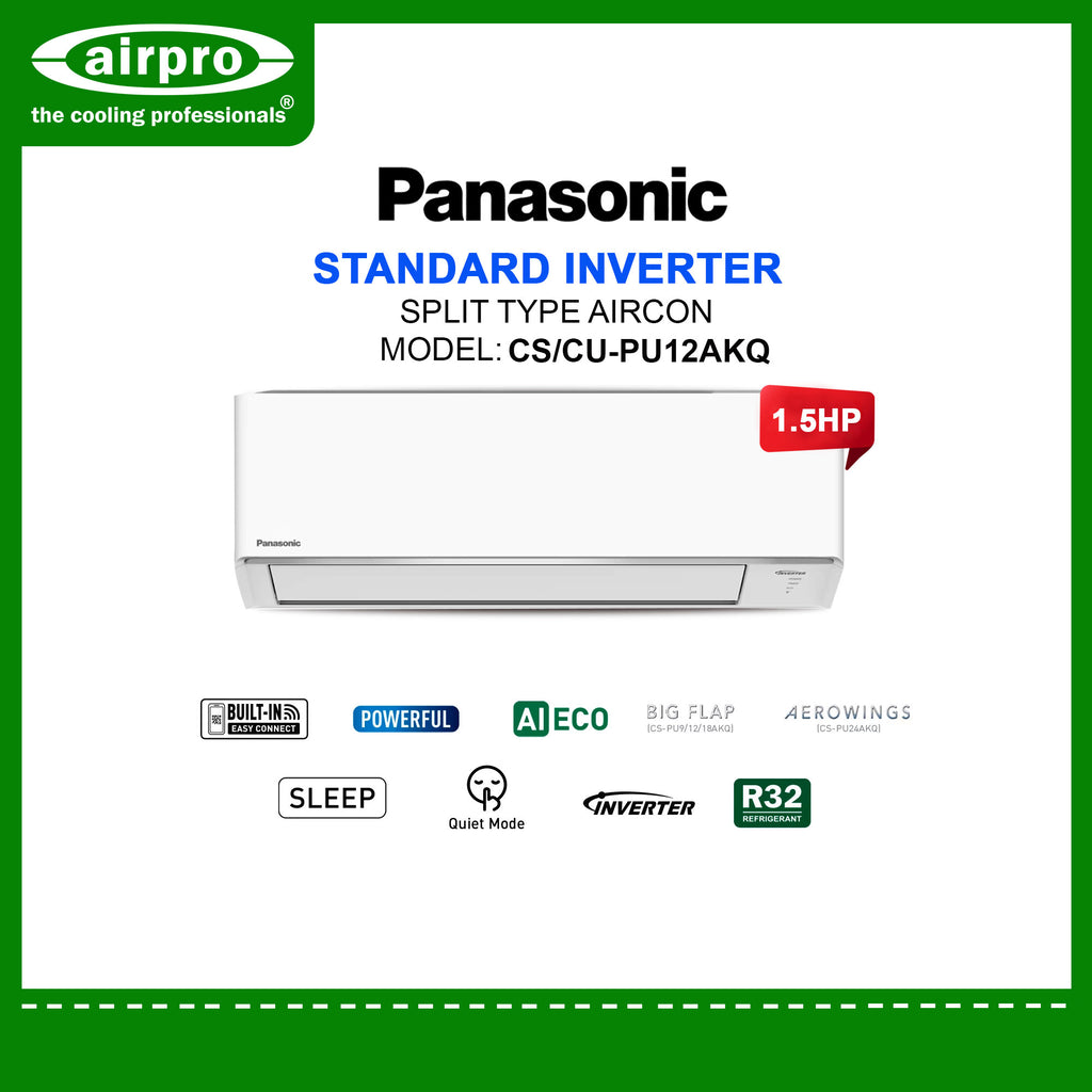PANASONIC STANDARD INVERTER 1.5HP SPLIT TYPE CS/CU-PU12AKQ – Air ...