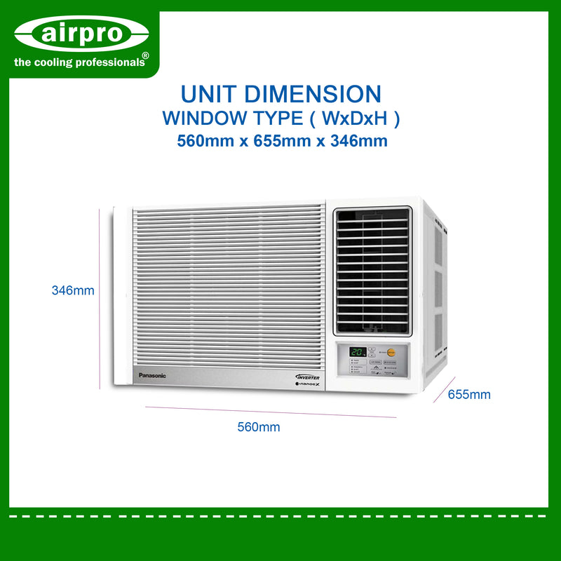 PANASONIC PREMIUM Window Type 1.5HP / CW-XU1225VPH