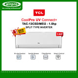 TCL COOLPRO UV CONNECT + 1.5 HP SPLIT TYPE INVERTER TAC-13CSD/MEI2