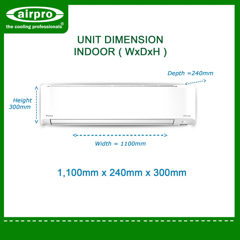 DAIKIN D-SMART KING SERIES 3.0HP SPLIT TYPE INVERTER FTKZ71WVM (UNIT ONLY)