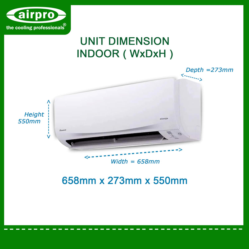 DAIKIN D-SMART QUEEN 2.5HP SPLIT TYPE INVERTER FTKC60BVAF (UNIT ONLY)