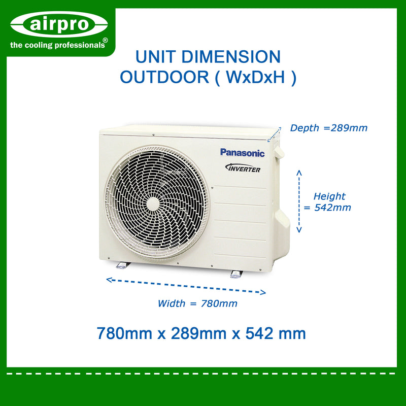 PANASONIC DELUXE INVERTER 1.5HP SPLIT TYPE CS/CU-RU12AKQ