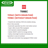 KDK Hand Dryer (Eco Dry) Model: T09BC (without pan)