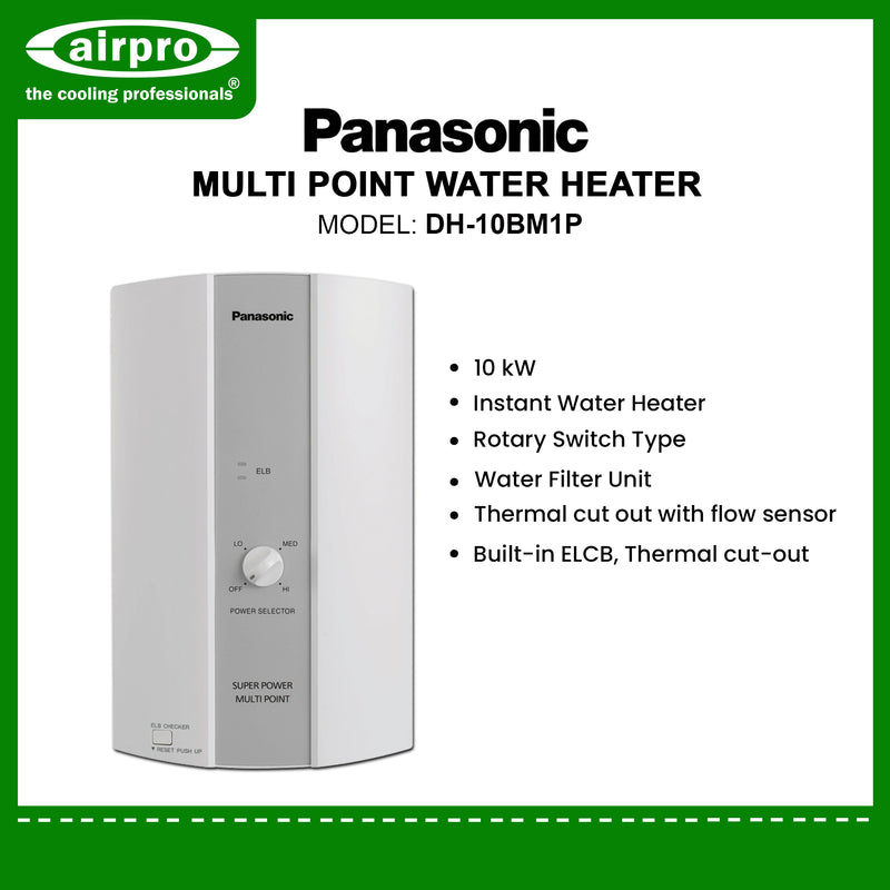 Panasonic Multi Point Water Heater & Shower - DH-10BM1P