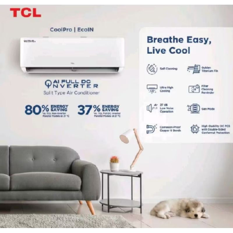 TCL TITAN KEI-S 2025 - AI FULL DC INVERTER SPLIT TYPE AIRCON -1.0HP  ( TAC-10CSD/KEI-S ) Supply and 1st 10FT Installation